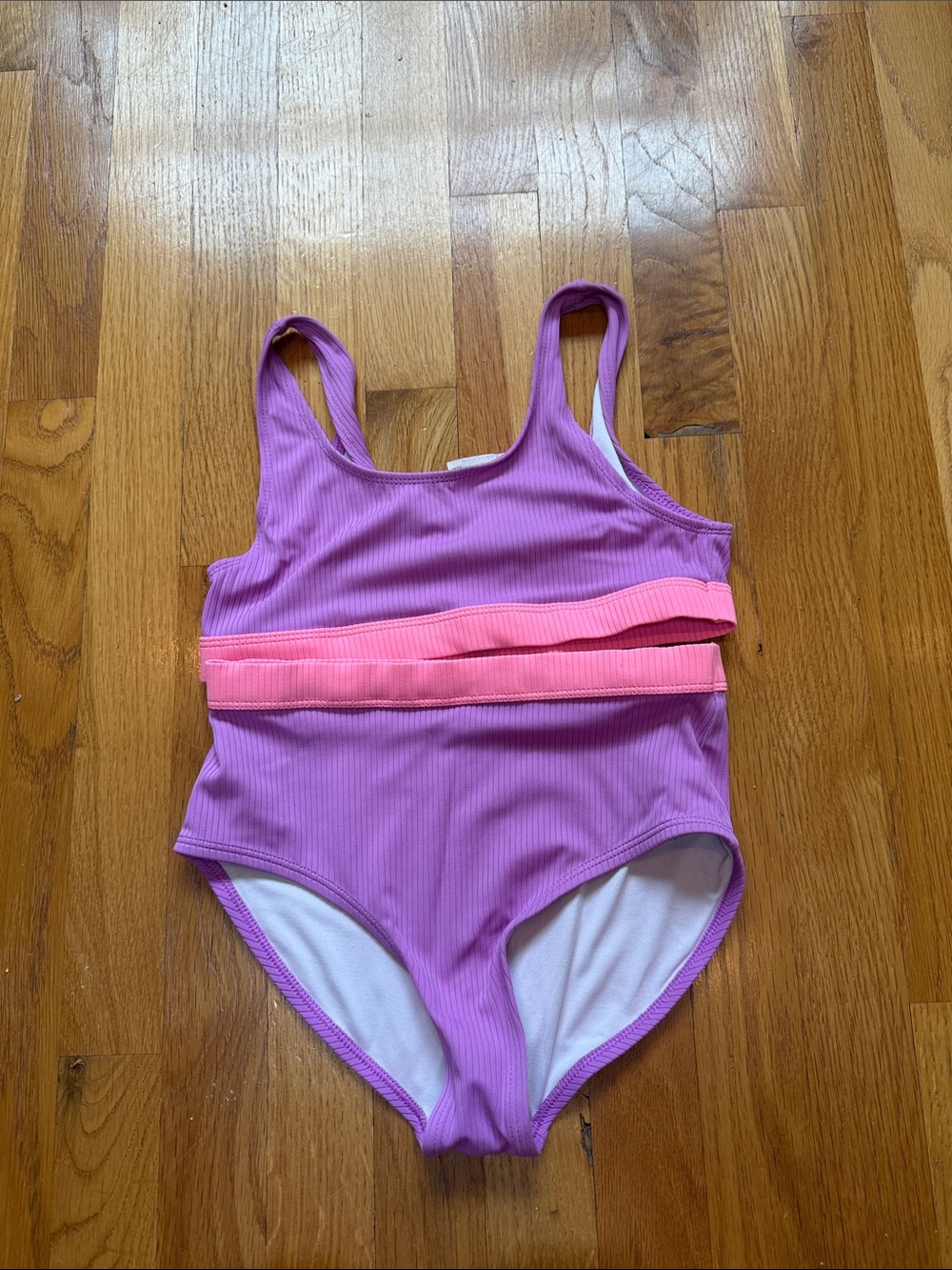 Old Navy Girls Purple One-Piece Swimsuit with Pink Band